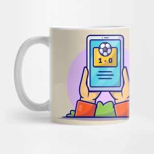 Online Soccer Match Cartoon Vector Icon Illustration Mug